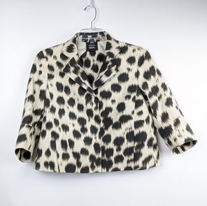 AKRIS Bergdorf Goodman Animal Print Cropped Blazer